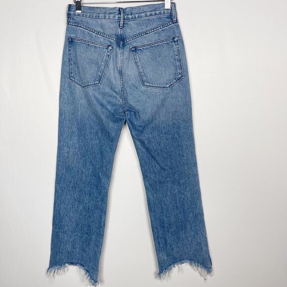3x1 Womens 25 Shelter Austin Crop Jean Byrd High Rise Raw Frayed Hem Button Fly - Picture 2 of 13
